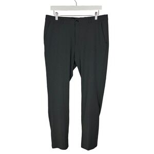Mens Charcoal Gray Stretch Golf Dress Pants 34x32 Flat Front Performance